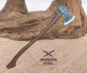 H&B HAND FORGED USA MADE HIGH CARBON STEEL CARPENTERS AXE CLIPPED BEARD CAMPING