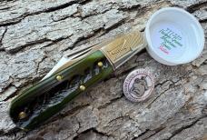 GEC NORTHFIELD * 771225 SATIN PICKLE GREEN MARROW BONE YANKEE BARLOW KNIFE
