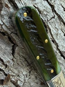 GEC NORTHFIELD * 771225 SATIN PICKLE GREEN MARROW BONE YANKEE BARLOW KNIFE