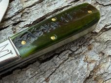 GEC NORTHFIELD * 771225 SATIN PICKLE GREEN MARROW BONE YANKEE BARLOW KNIFE