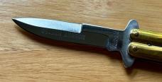 Small Taylor Golden Dragon Balisong Butterfly Knife, Brass Handle, Japan, Unused