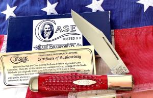 Case xx Case Classic 1990 R61050 w/ Sweet Cherry Red Bone Handles -one of 200 -NOS w/ COA +Orig Box