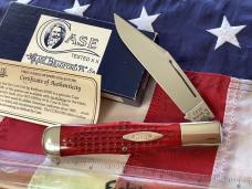 Case xx Case Classic 1990 R61050 w/ Sweet Cherry Red Bone Handles -one of 200 -NOS w/ COA +Orig Box