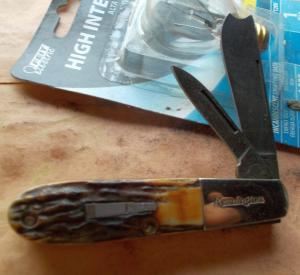 Remington One Armed Man Barlow Knife Damascus USA 
