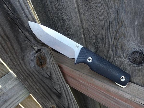 Medford San-Pro Series Fixed Blade Knife Black G-10 3V Blade Leather Sheath - New Medford San-Pro Series Fixed Blade Knife Black G-10 3V Blade Leather Sheath - New
