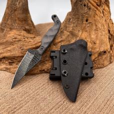 Stroup Knives Mini Fixed Knife 3" 1095HC Steel Full Tang Blade Grey G10 Handle