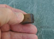 Hammer brand Type Logo Not A Tang Stamp 7/8 x 5/8" Wood With Antimony Copper Face Pinned On