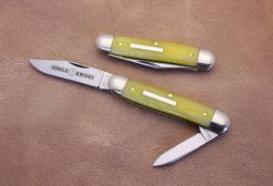 GREAT EASTERN CUTLERY - #661225 {TIDIOUTE} "CIRCLE A KNIVES - SFO" - SMOOTH YELLOW BONE HANDLES 