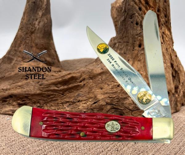 Steel Warrior 50 State QTR Collector Knife ~ Red Bone 2 Blade Trapper 2000 (20) Steel Warrior 50 State QTR Collector Knife ~ Red Bone 2 Blade Trapper 2000 (20)