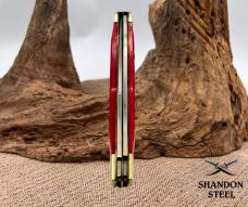 Steel Warrior 50 State QTR Collector Knife ~ Red Bone 2 Blade Trapper 2000 (20)