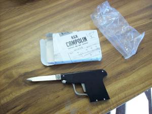 A.G.A. Campolin Rare Italian Gun Knife Black Ebonywood Circa 2019 UNUSED W/Box