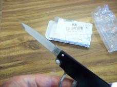 A.G.A. Campolin Rare Italian Gun Knife Black Ebonywood Circa 2019 UNUSED W/Box