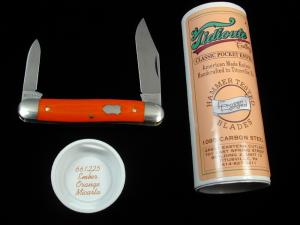 Great Eastern Cutlery GEC Smooth Ember Orange Micarta Lil Cowboy Stockman Knife NIT 661225 Made USA