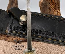 Burr Oak USA Handmade Damascus Clip Point Custom Hand Forged Hunter Bowie Knife