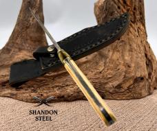 Burr Oak USA Handmade Damascus Clip Point Custom Hand Forged Hunter Bowie Knife