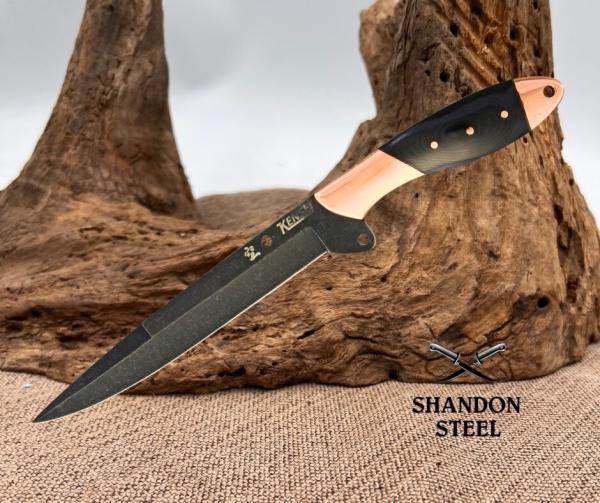 Kensei Shugenja Combat Fighter Bowie Knife 4mm Full Tang Copper Micarta KE003 Kensei Shugenja Combat Fighter Bowie Knife 4mm Full Tang Copper Micarta KE003