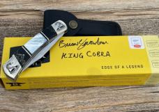 BUCK 110 ** BRIAN YELLOWHORSE CUSTOM MOTHER OF PEARL COBRA SCALES FOLDING HUNTER