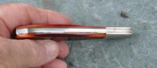 Robeson Shuredge USA512224 Daddy Barlow 4 3/4" Closed Strawberry Bone Mint Different Coffin Handle