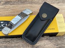 BUCK 110 ** BRIAN YELLOWHORSE CUSTOM PYTHON +MOTHER OF PEARL FOLDING HUNTER
