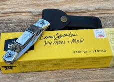 BUCK 110 ** BRIAN YELLOWHORSE CUSTOM PYTHON +MOTHER OF PEARL FOLDING HUNTER
