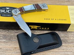 BUCK 112 ** BRIAN YELLOWHORSE CUSTOM HUMMINGBIRD MOTHER OF PEARL FOLDING HUNTER