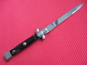 Vintage TRANSITIONAL 1960's Italian "DIAMOND IMPORT" STILETTO Switchblade Knife - Unique Old Horn!