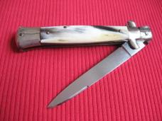 Vintage TRANSITIONAL 1960's Italian "DIAMOND IMPORT" STILETTO Switchblade Knife - Unique Old Horn!