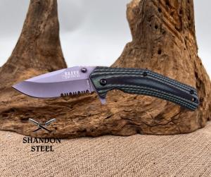Elite Tactical ET-A10122-SO Spring Assisted Knife Drop Point Partially Serrated