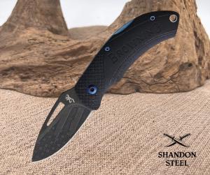 Browning Patriot Folder Flag Engraved Drop Point Linerlock Knife BR0385B New 