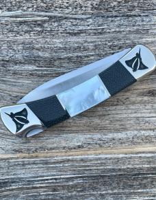 BUCK 110 ** BRIAN YELLOWHORSE CUSTOM STINGRAY MOTHER OF PEARL FOLDING HUNTER