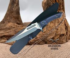 Rambo Last Blood Combat Bowie Full Tang Fixed Blade Knife Leather Sheath RB9416