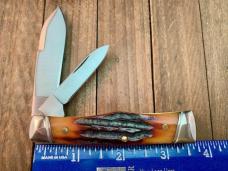 Canal Street Cutlery for Rigid Gunstock Jack Amber Carved Stag Bone.  
