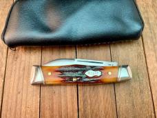 Canal Street Cutlery for Rigid Gunstock Jack Amber Carved Stag Bone.  