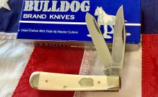 Bulldog Brand HAND MADE 2 Blade Mini Trapper w/ Ivory Handles -NOS & Mint