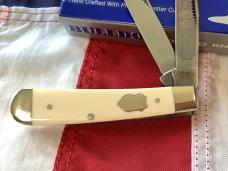 Bulldog Brand HAND MADE 2 Blade Mini Trapper w/ Ivory Handles -NOS & Mint