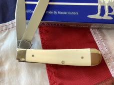 Bulldog Brand HAND MADE 2 Blade Mini Trapper w/ Ivory Handles -NOS & Mint
