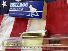 Bulldog Brand HAND MADE 2 Blade Mini Trapper w/ Ivory Handles -NOS & Mint