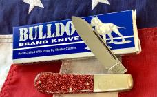 Bulldog Brand, HAND MADE -Single Blade Barlow with Orangish Sparkle Handles - NOS