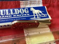 Bulldog Brand, HAND MADE -Single Blade Barlow with Orangish Sparkle Handles - NOS