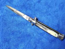 New 9'' Italian Stiletto Brazilian Horn Bayonet Blade by Giovanni Beltrame Maniago Italy 1