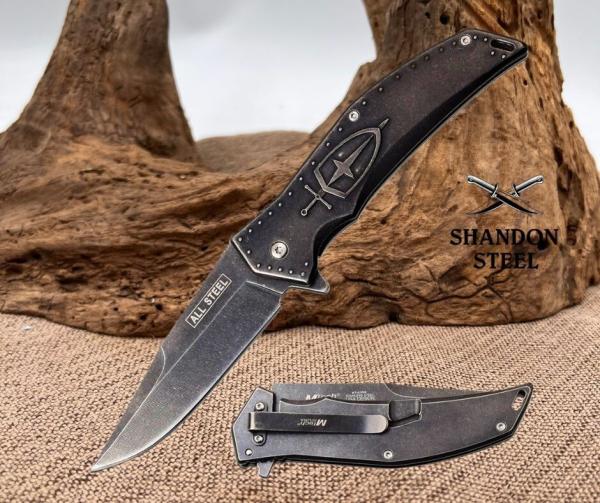Knife MTECH 8.50" Overall Spring Assisted Knife Stonewashed Liner Lock MT-A1096S Knife MTECH 8.50" Overall Spring Assisted Knife Stonewashed Liner Lock MT-A1096S