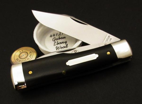 Great Eastern Cutlery #44 Buffalo Jack PPP Gunstock Pattern Knife Gabon Ebony GEC Great Eastern Cutlery #44 Buffalo Jack PPP Gunstock Pattern Knife Gabon Ebony GEC