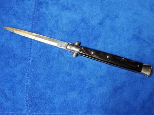 New 13" Italian Stiletto Black Horn Bayonet Blade by Giovanni Beltrame for SKM Maniago Italy