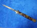 13'' Picklock Stiletto Swedge Blade Purple Swirl Kirinite TorchFlair Bolster Chad Ruben Custom