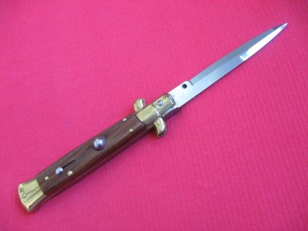 Vintage 9" Rosewood Bayonet BLADE ITALIAN STILETTO Switchblade Knife