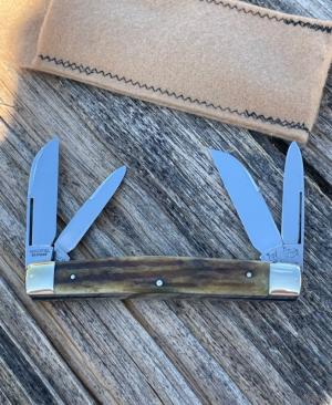 HEN & ROOSTER ** VOSS CUT GERMANY LATE 60's EARLY 70's STAG 4 BLADE CONGRESS
