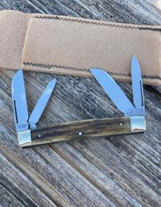 HEN & ROOSTER ** VOSS CUT GERMANY LATE 60's EARLY 70's STAG 4 BLADE CONGRESS