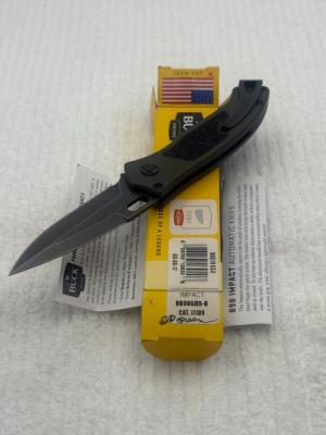 Buck Impact Push Button Auto Knife 0898GRS Sliding Safety Lock New In Box Made In USA Discontinued