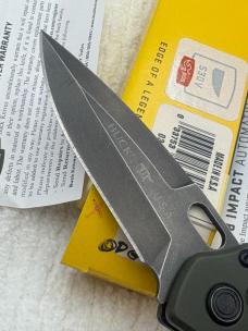 Buck Impact Push Button Auto Knife 0898GRS Sliding Safety Lock New In Box Made In USA Discontinued