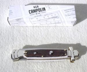 A.G.A. CAMPOLIN 9" MALTESE GENUINE STAG MODIFIED BAYONET BLADE NICKEL SILVER BOLSTERS